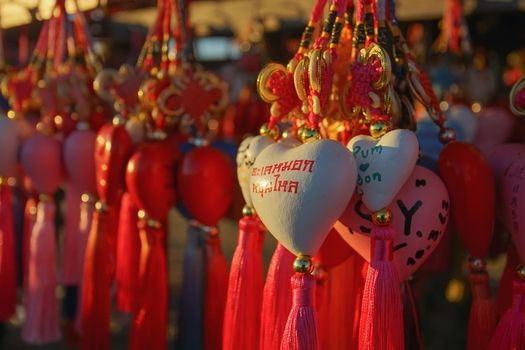 Maehongson, Thailand - December 14, 2020: Chinese culture in travel destinations at Yun Lai Viewpoint in Pai, Mae Hong Son, Thailand. (Translation:Yun Lai Viewpoint)