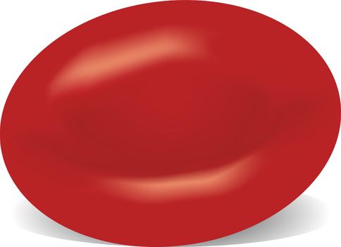Red blood cell isolated on a white background