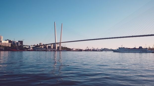 Vladivostok, Primorsky Krai. Cityscape overlooking the Golden horn Bay