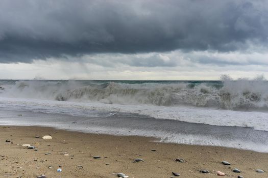 black sea storm, weather, beach, storm on the black sea