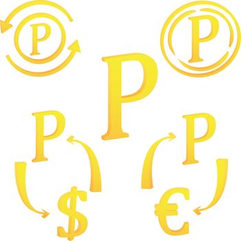 Botswana Pula currency symbol icon striped vector illustration on a white background