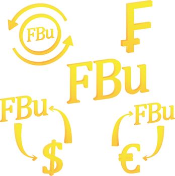 Burundian Franc currency of Burundi symbol icon vector illustration on a white background