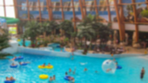 Blur with bokeh elements in a creative story on the theme of recreation in a water Park. Stock photo for backgrounds.