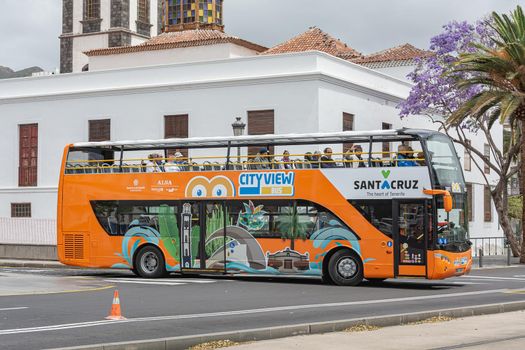 Santa Cruz de Tenerife, Spain - 05/13/2018: City tour bus, stock photo