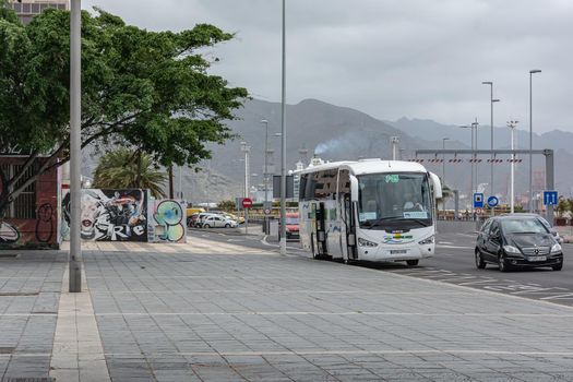 Santa Cruz de Tenerife, Spain - 05/13/2018: tourist bus, stock photo