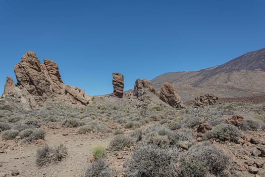 Mountain landscape.Teide finger near the Teide volcano (Tenerife, Spain). Stock photo