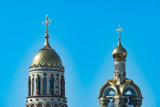 Sochi, Russia. landscape with the temple of Prince Vladimir against the blue sky.