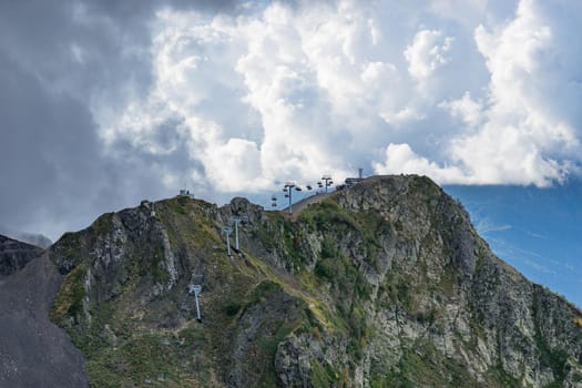 Sochi, Russia. mountain landscape with rocky slopes on Krasnaya Polyana.