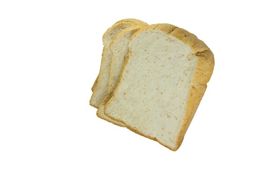 Whole wheat bread stack on isolated white background. Studio shot isolated.