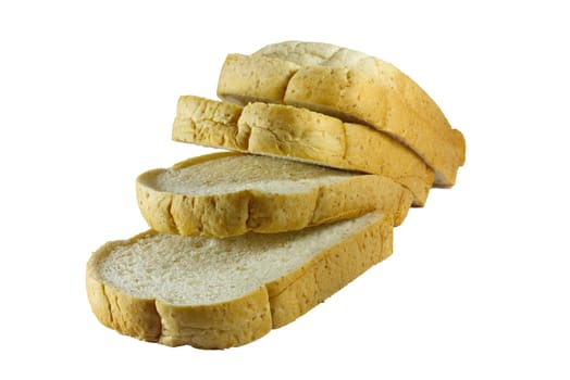 Whole wheat bread stack on isolated white background. Studio shot isolated.