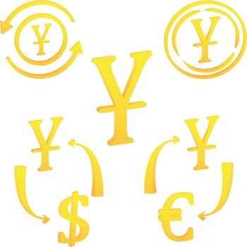 Chinese Yan currency symbol of China. icon vector illustration on a white background