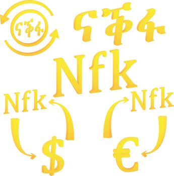 Eritrean Nakfa currency symbol icon of Eritrea vector illustration on a white background