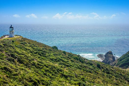 View of the Cape Reinga lighthouse, Northland, North Island, New Zealand