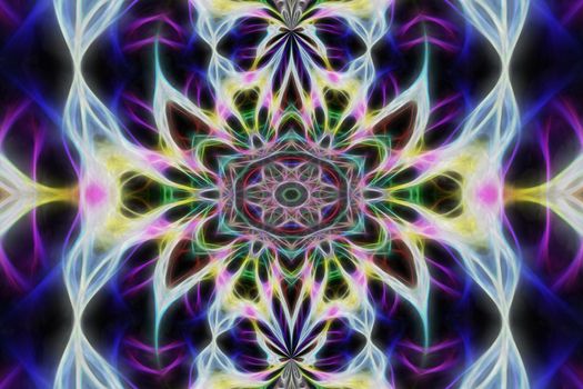 Abstract multicolored fractal neon background.