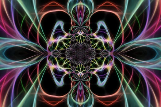 Abstract multicolored fractal neon background.