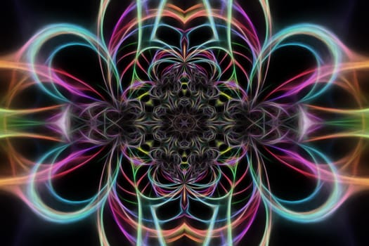 Abstract multicolored fractal neon background.