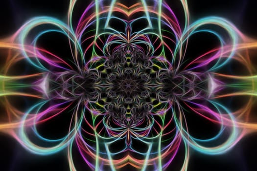 Abstract multicolored fractal neon background.