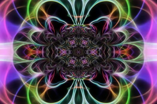 Abstract multicolored fractal neon background.