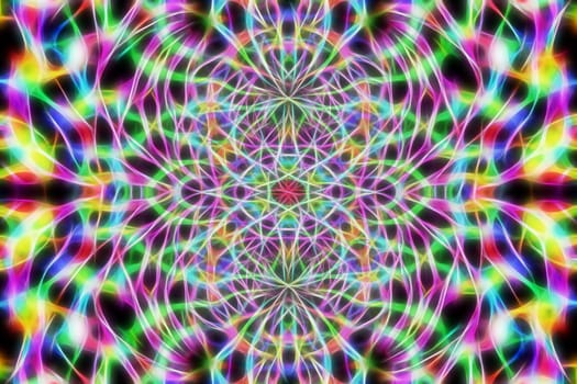 Abstract multicolored fractal neon background.