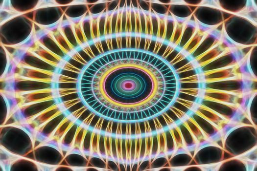 Abstract multicolored fractal neon background.