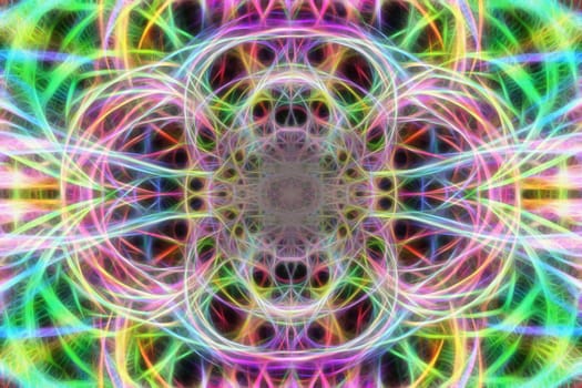 Abstract multicolored fractal neon background.