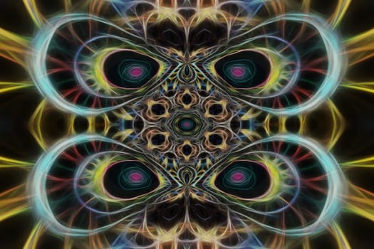 Abstract multicolored fractal neon background.