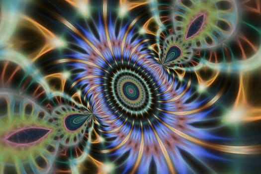 Abstract multicolored fractal neon background.