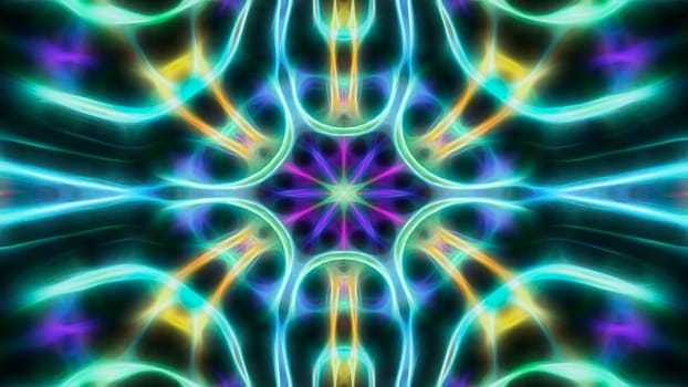Abstract neon blurry patterned symmetrical background. For design and network