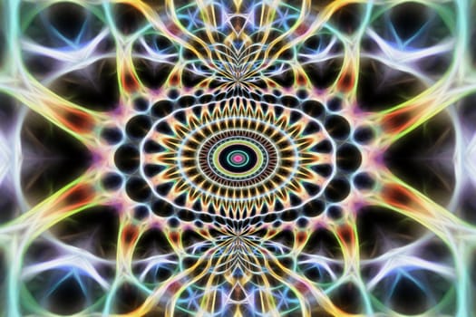 Abstract multicolored fractal neon background.