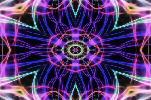 Abstract multicolored fractal neon background.