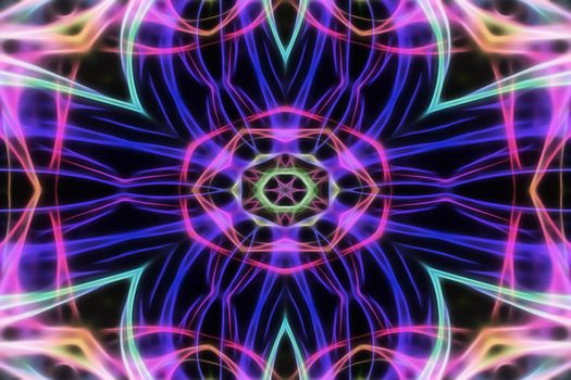 Abstract multicolored fractal neon background.