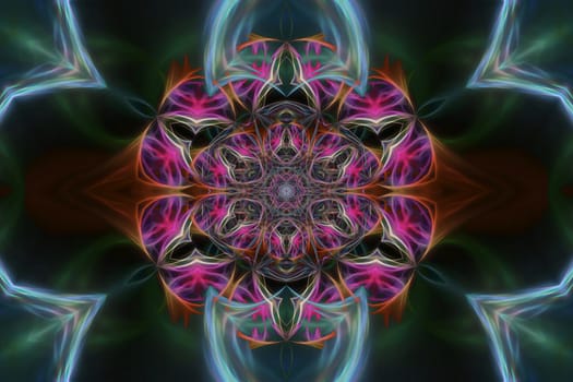Abstract multicolored fractal neon background.