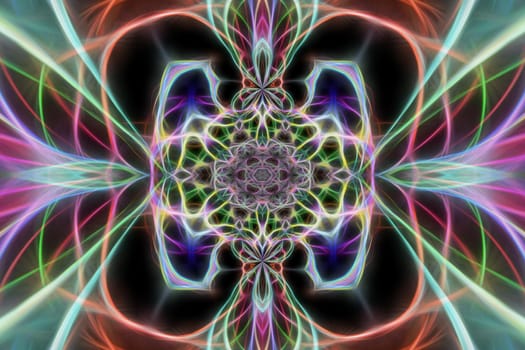 Abstract multicolored fractal neon background.