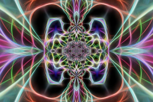 Abstract multicolored fractal neon background.