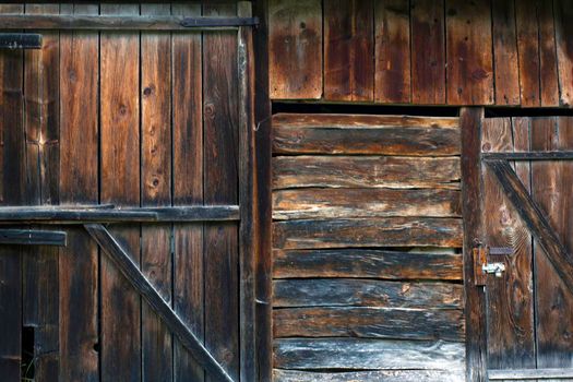 Old rustic barn door background