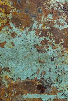Dark Hard Rust On An Old Sheet Of Metal Texture. Iron Surface Full Area Background Pattern, Rust Surface. Copy space, No focus, specifically.
