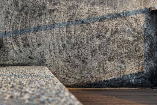 Textured surface of old gray concrete wall for background. Copy space, No focus, specifically.