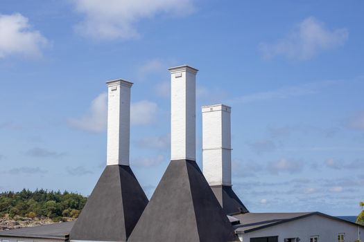 Bornholm, Denmark - August 11, 2020: Exterior view of Svanke smokehouse.