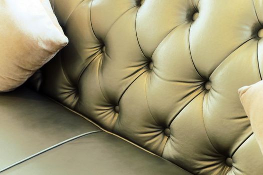 Detail image of vintage of leather sofa