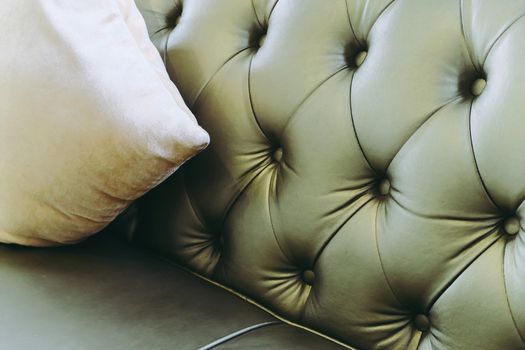 Detail image of vintage of leather sofa
