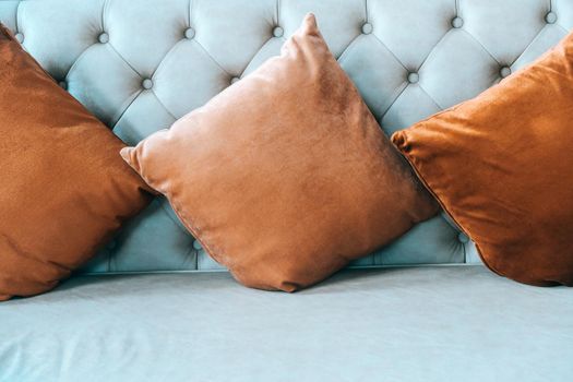 detail image of cushion on sofa, modern living room