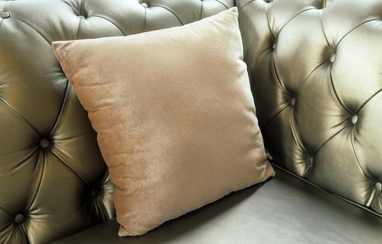 detail image of cushion on sofa, modern living room