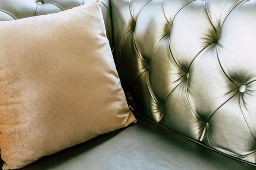 Detail image of vintage of leather sofa