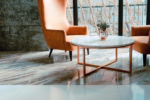 detail of modern living room House plant on coffee table interior decoration