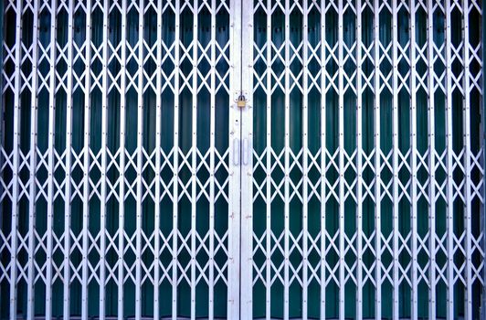 Rusty dirty iron gate, Asian front door grunge texture for background