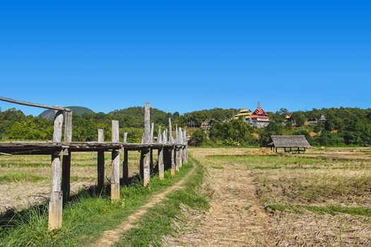 Zutongpae Bridge is the The famous bamboo bridge in Mae Hong Son province, Thailand.