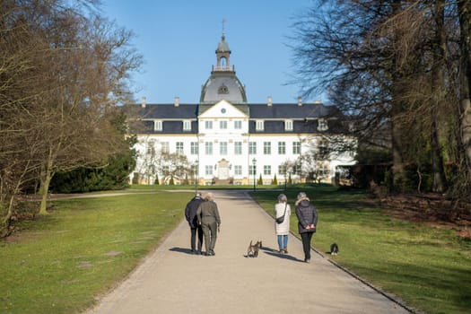 CharlottenlundDenmark - April 06, 2020: Exterior view of Charlottenlund Palace