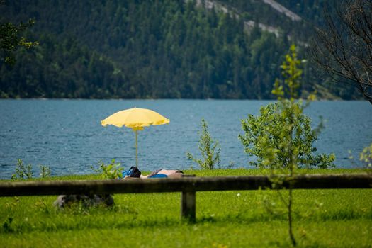 Beautiful view of the lake Plansee. Austria