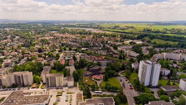 Aerial view of Memmingen city in Bavaria. Germany.
