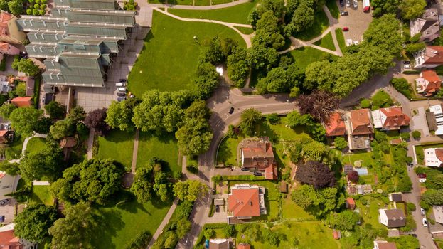 Top view of Memmingen city in Bavaria. Germany.